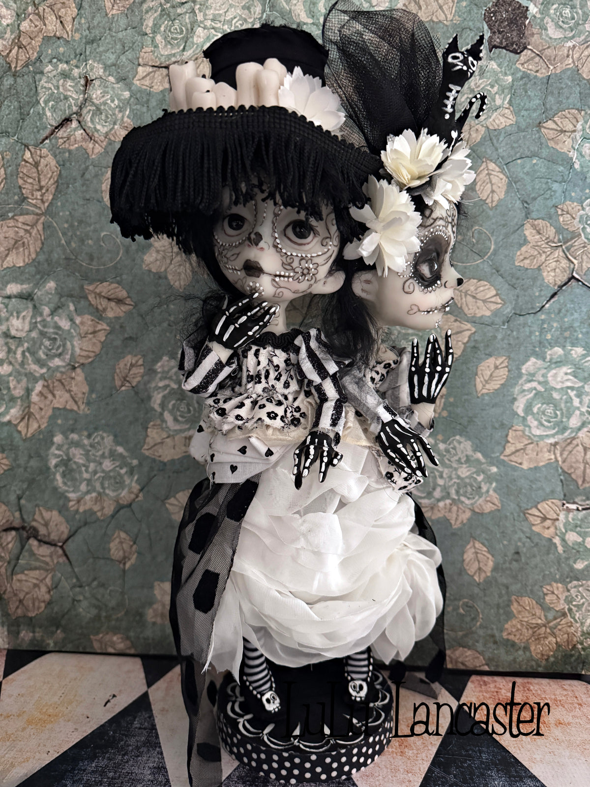 Bones and Nita Conjoined day of the dead Catrinas Original LuLu Lancaster Art Doll