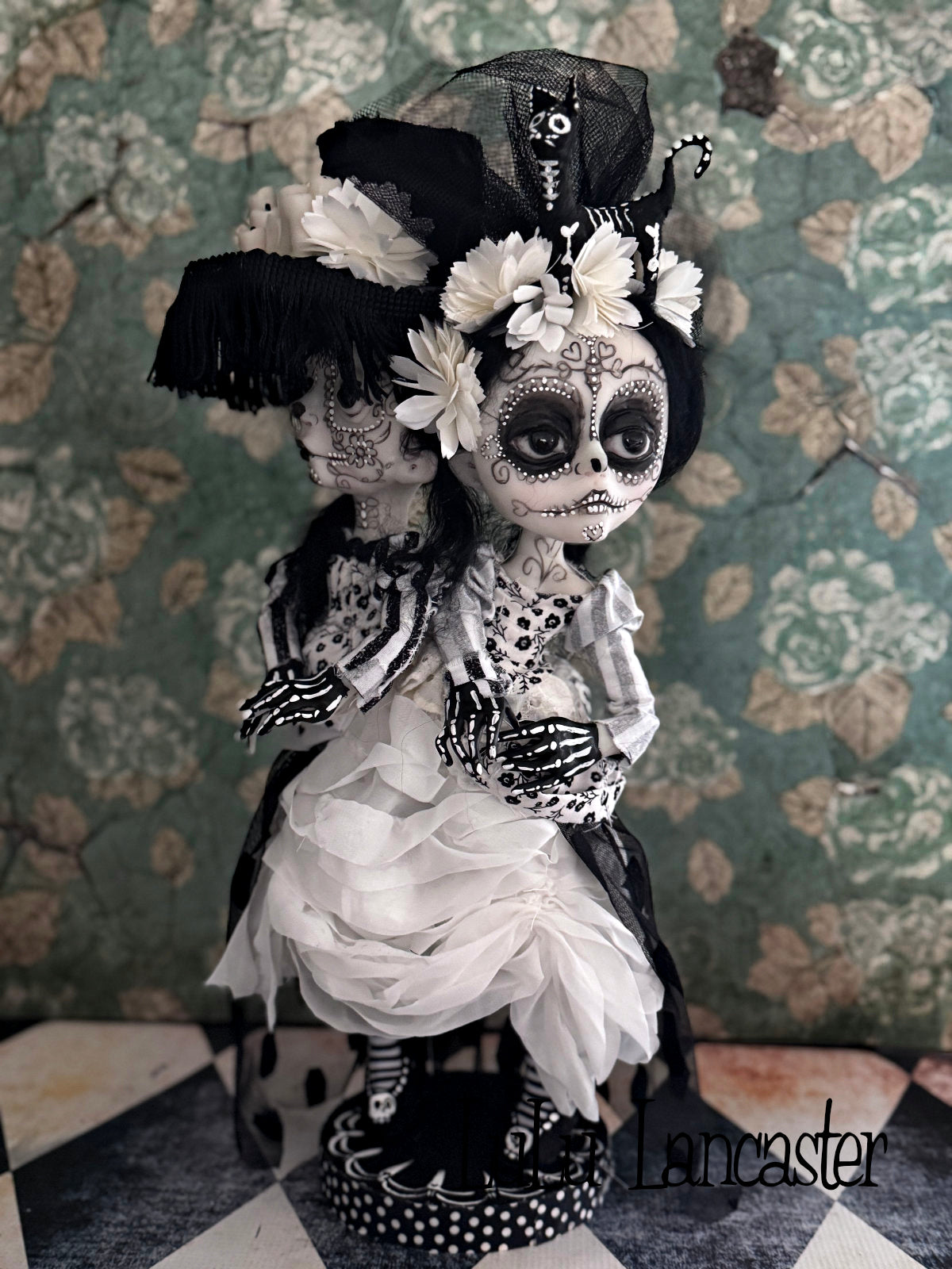 Bones and Nita Conjoined day of the dead Catrinas Original LuLu Lancaster Art Doll