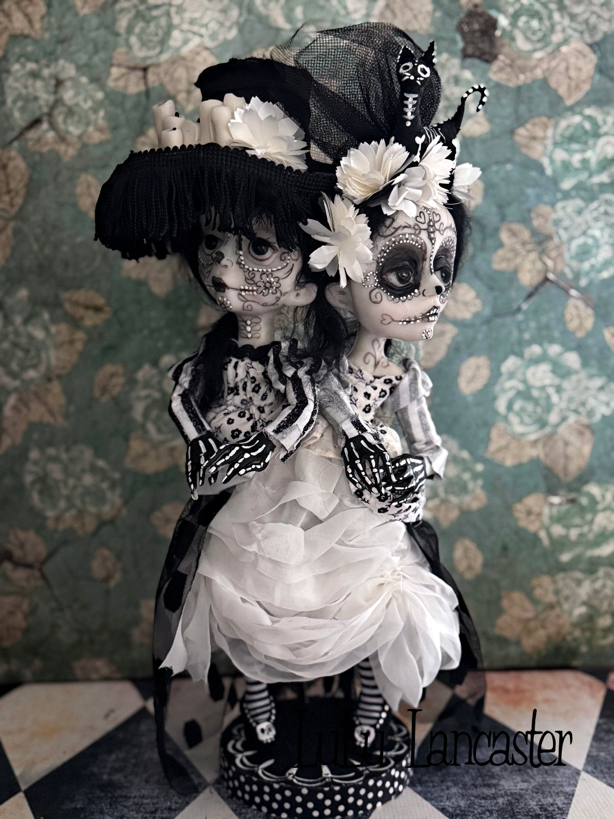 Bones and Nita Conjoined day of the dead Catrinas Original LuLu Lancaster Art Doll