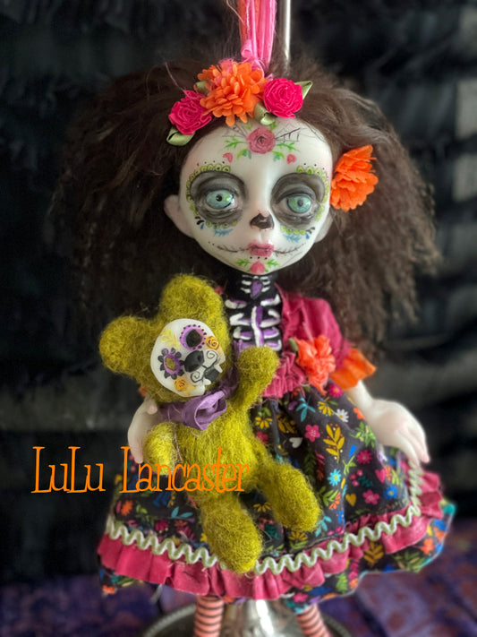 Eliana hanging Day of the dead Original LuLu Lancaster Halloween Art Doll