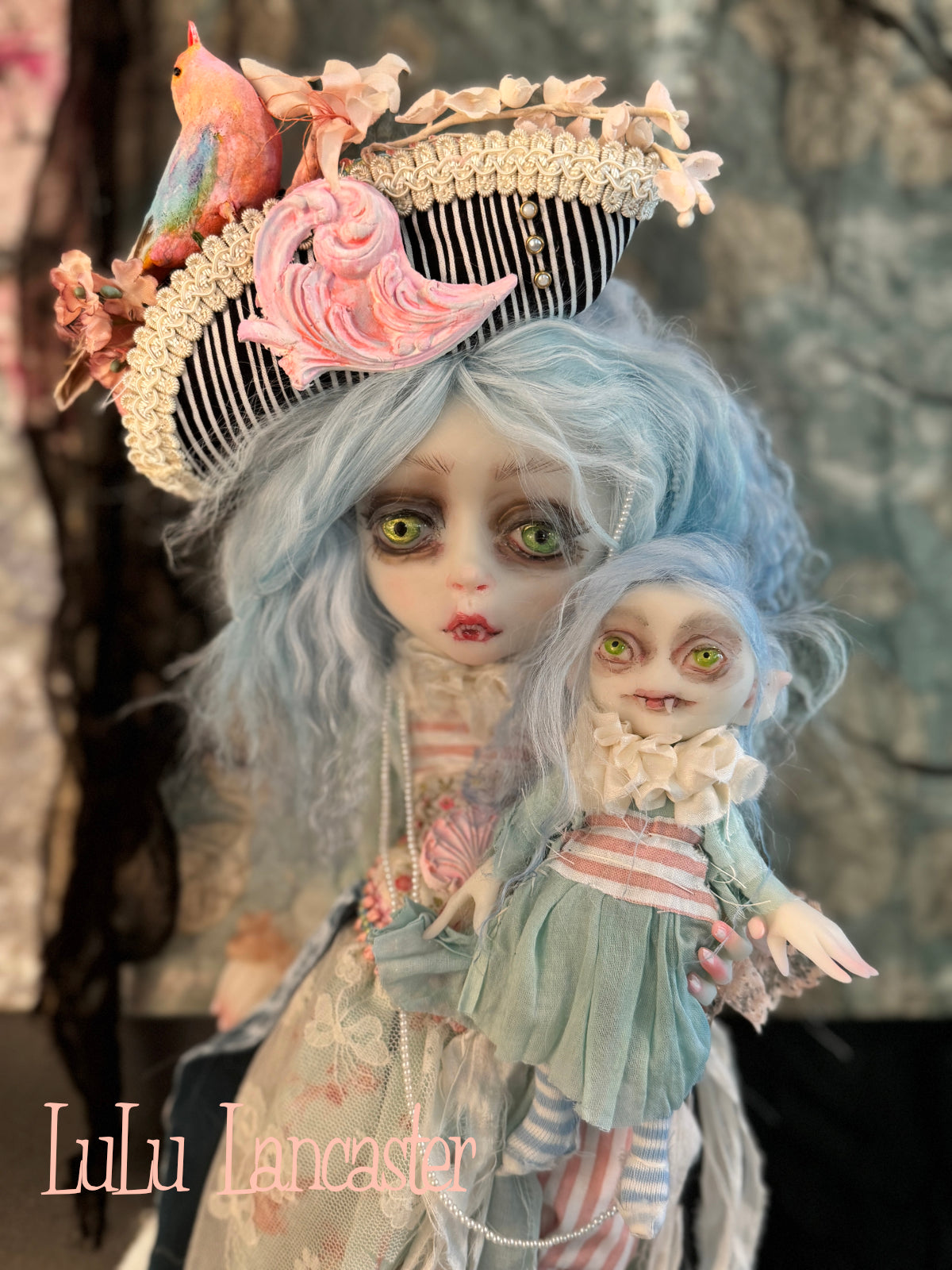 Faina and Blossom Springtime Vampires~ Original Lulu Lancaster Art Doll