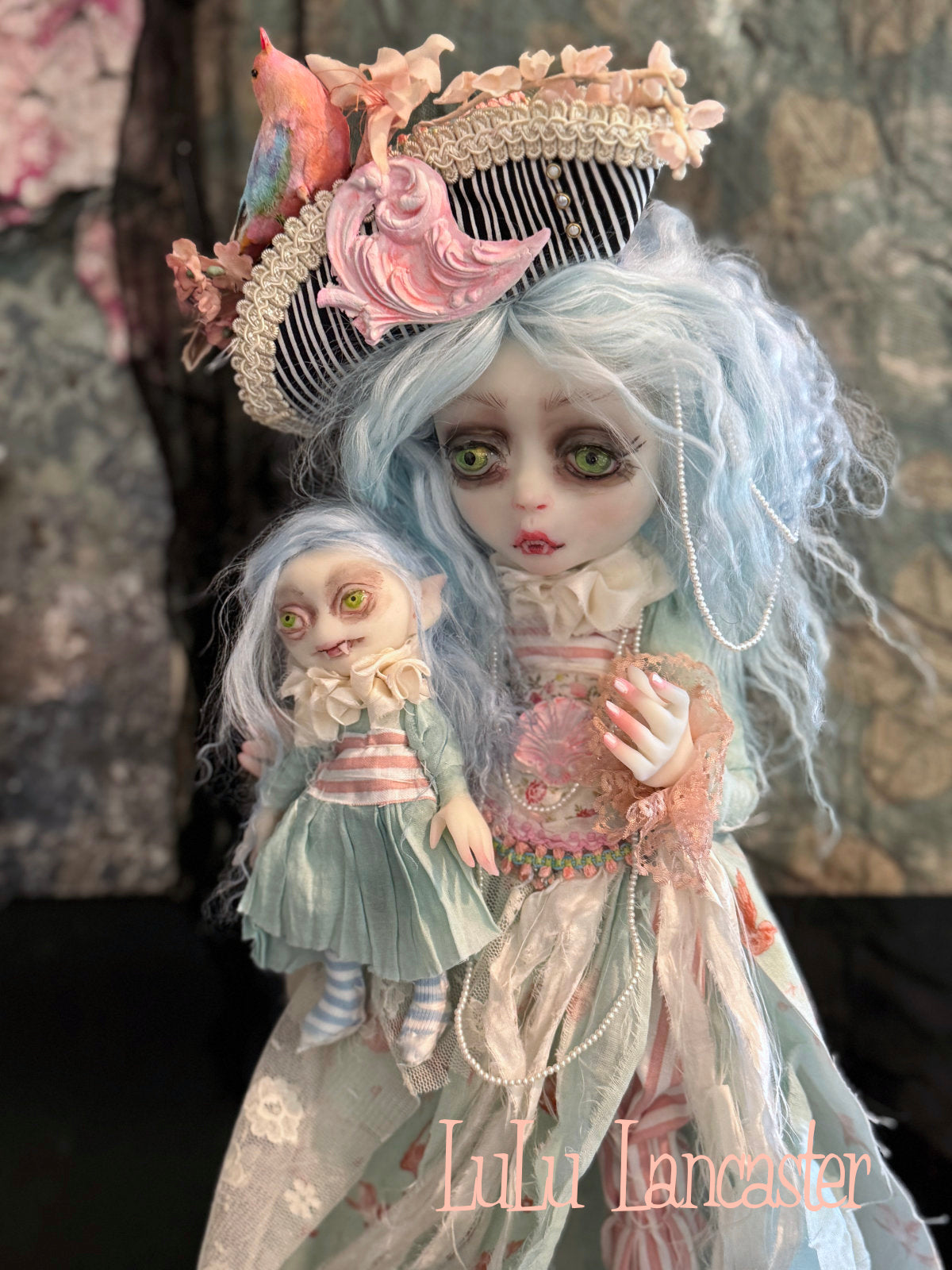 Faina and Blossom Springtime Vampires~ Original Lulu Lancaster Art Doll