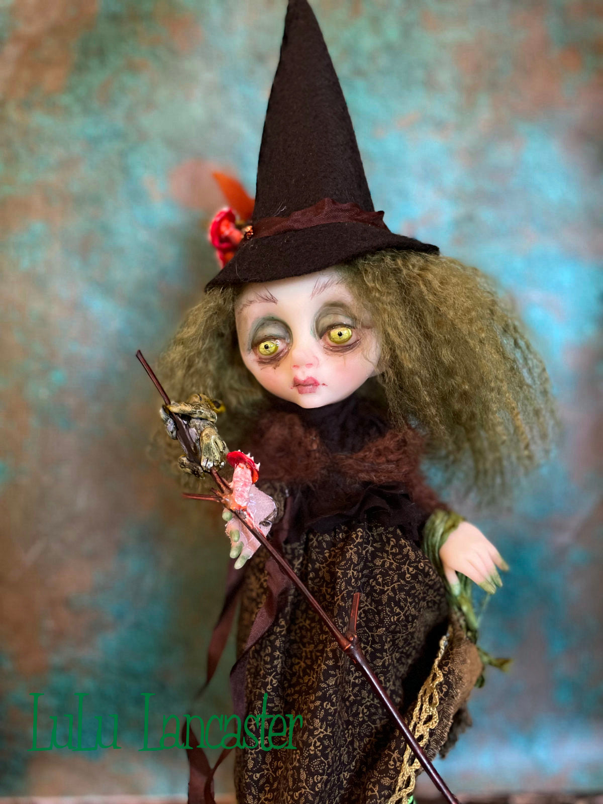 Ferelith the frog Witch Original LuLu Lancaster Art Doll