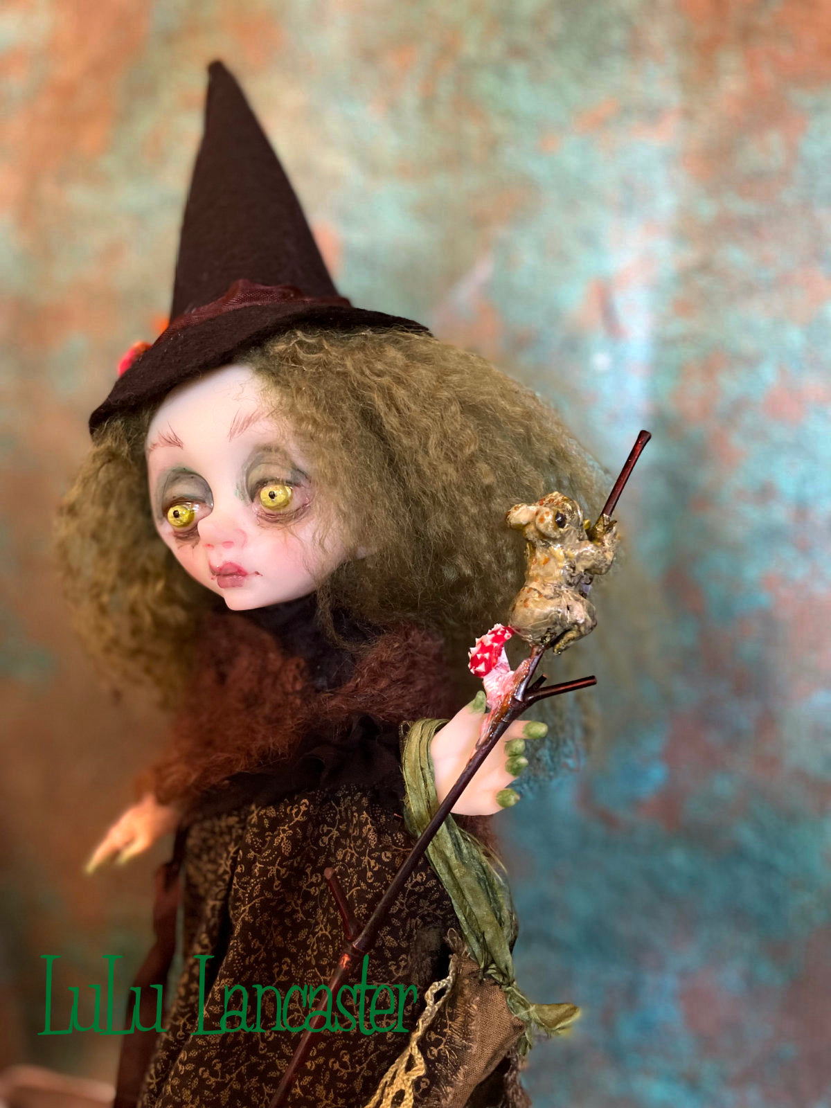 Ferelith the frog Witch Original LuLu Lancaster Art Doll