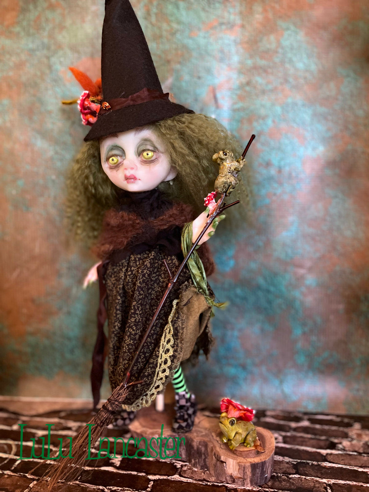 Ferelith the frog Witch Original LuLu Lancaster Art Doll