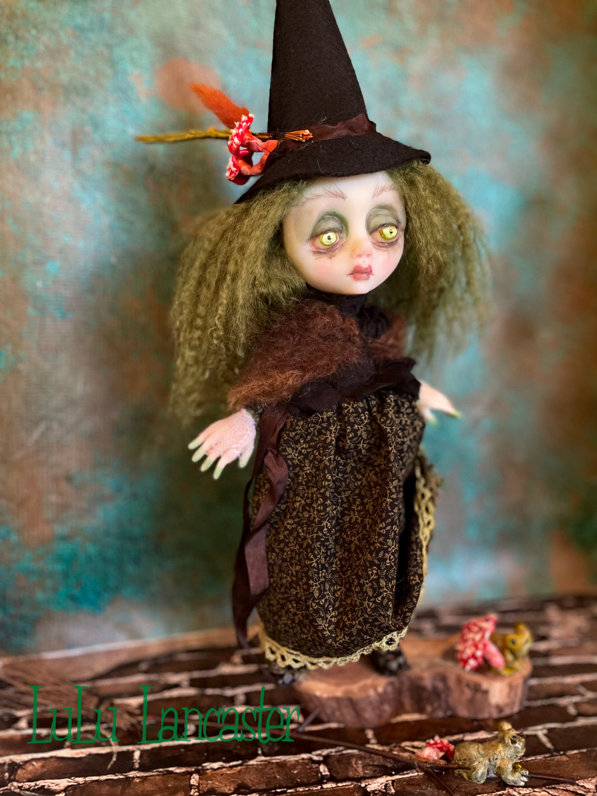 Ferelith the frog Witch Original LuLu Lancaster Art Doll