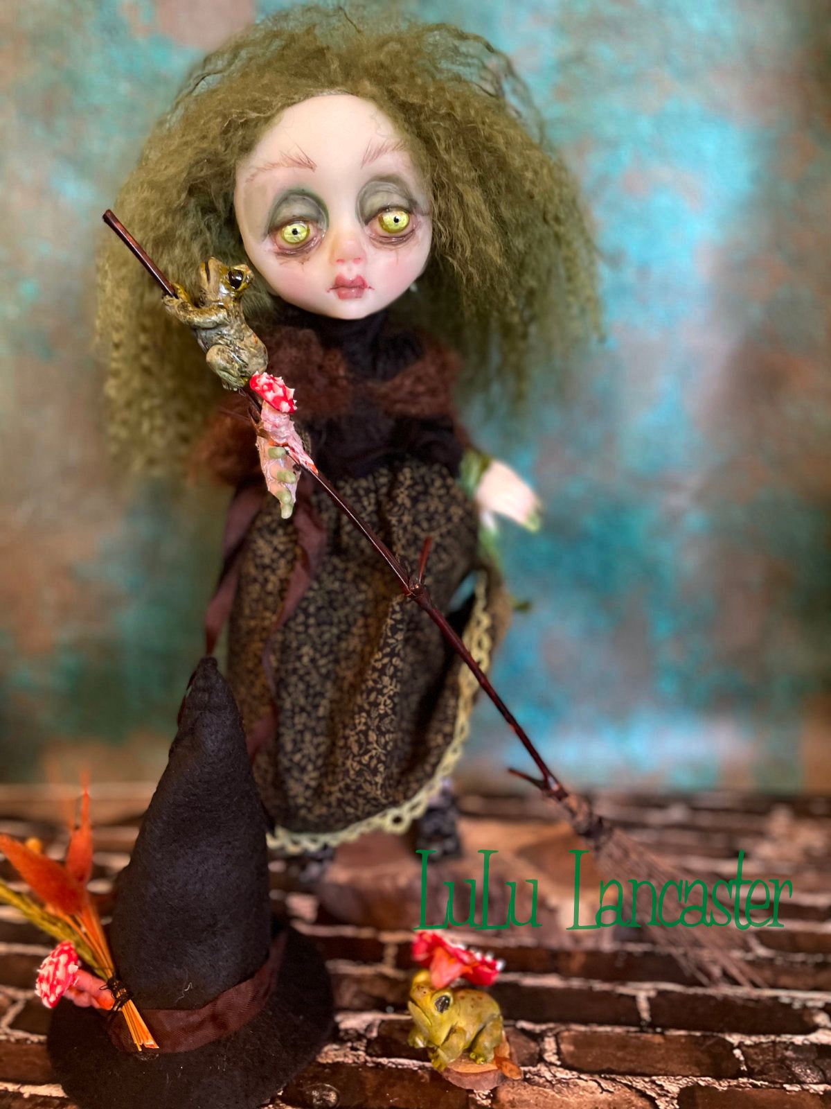 Ferelith the frog Witch Original LuLu Lancaster Art Doll