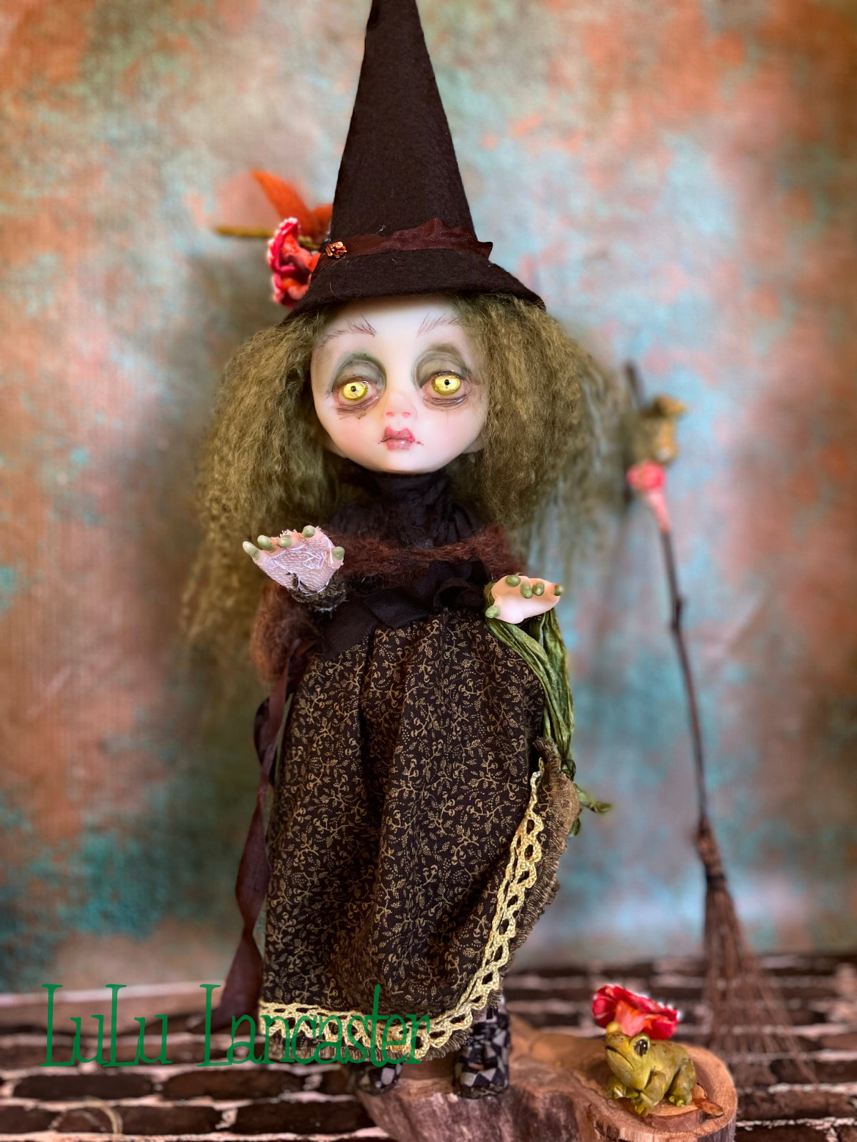 Ferelith the frog Witch Original LuLu Lancaster Art Doll