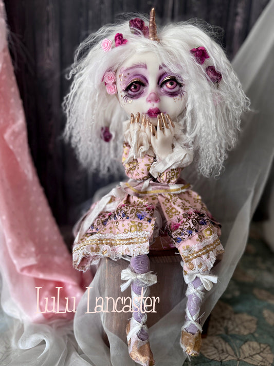 Floravelle the Unicorn Sitter Original LuLu Lancaster Art Doll