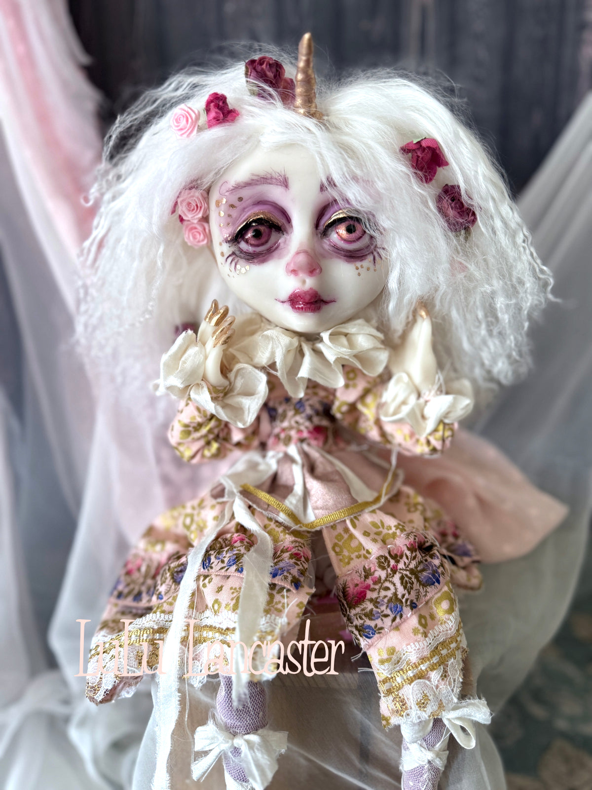 Floravelle the Unicorn Sitter Original LuLu Lancaster Art Doll