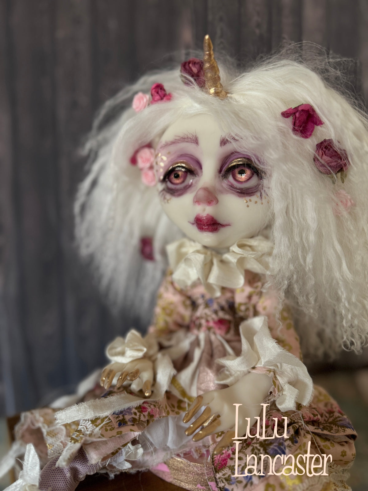 Floravelle the Unicorn Sitter Original LuLu Lancaster Art Doll