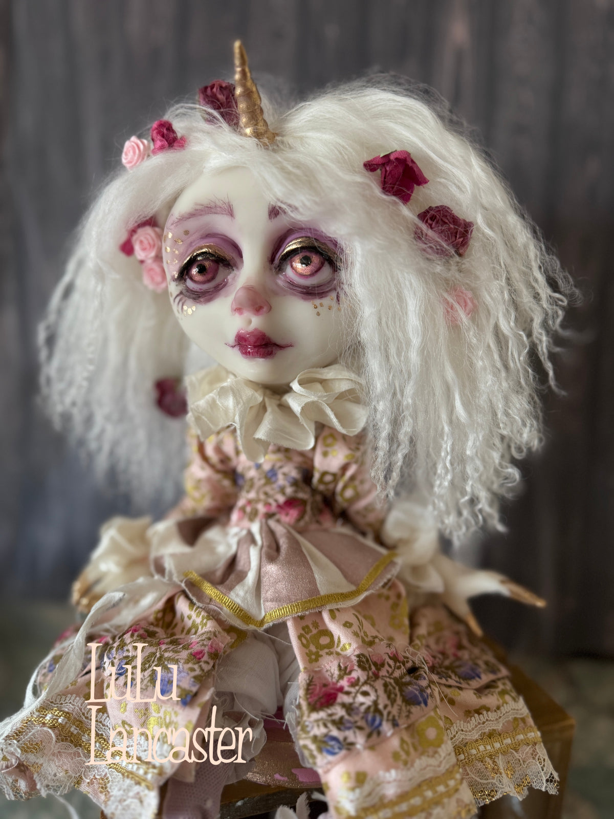 Floravelle the Unicorn Sitter Original LuLu Lancaster Art Doll