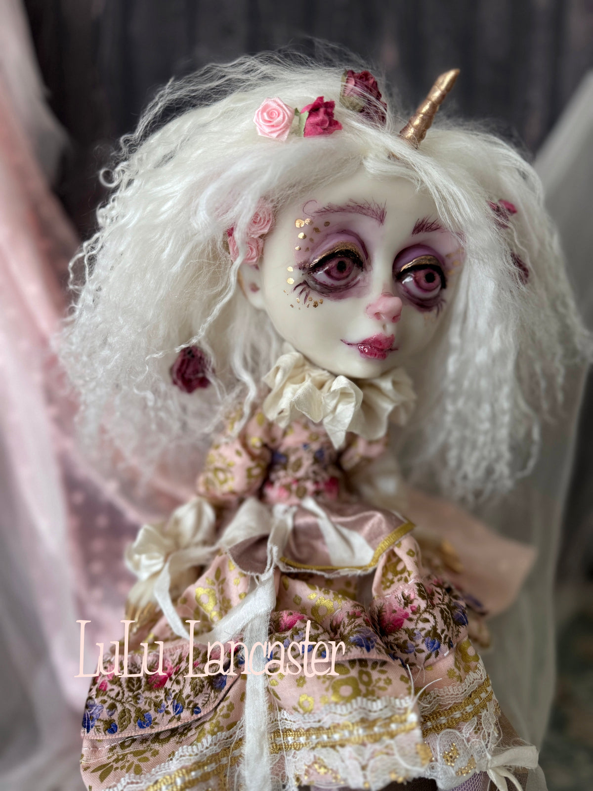 Floravelle the Unicorn Sitter Original LuLu Lancaster Art Doll