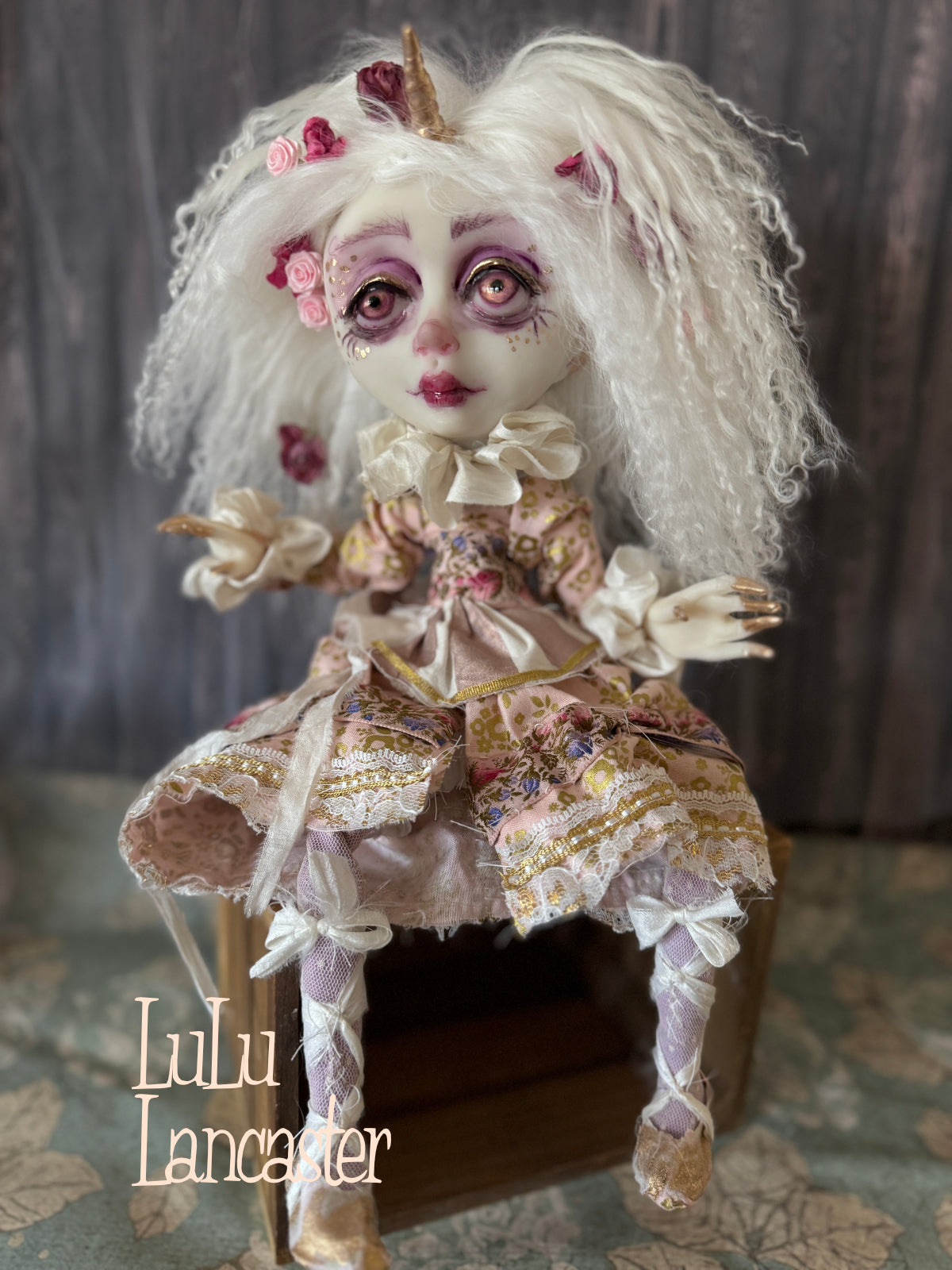 Floravelle the Unicorn Sitter Original LuLu Lancaster Art Doll