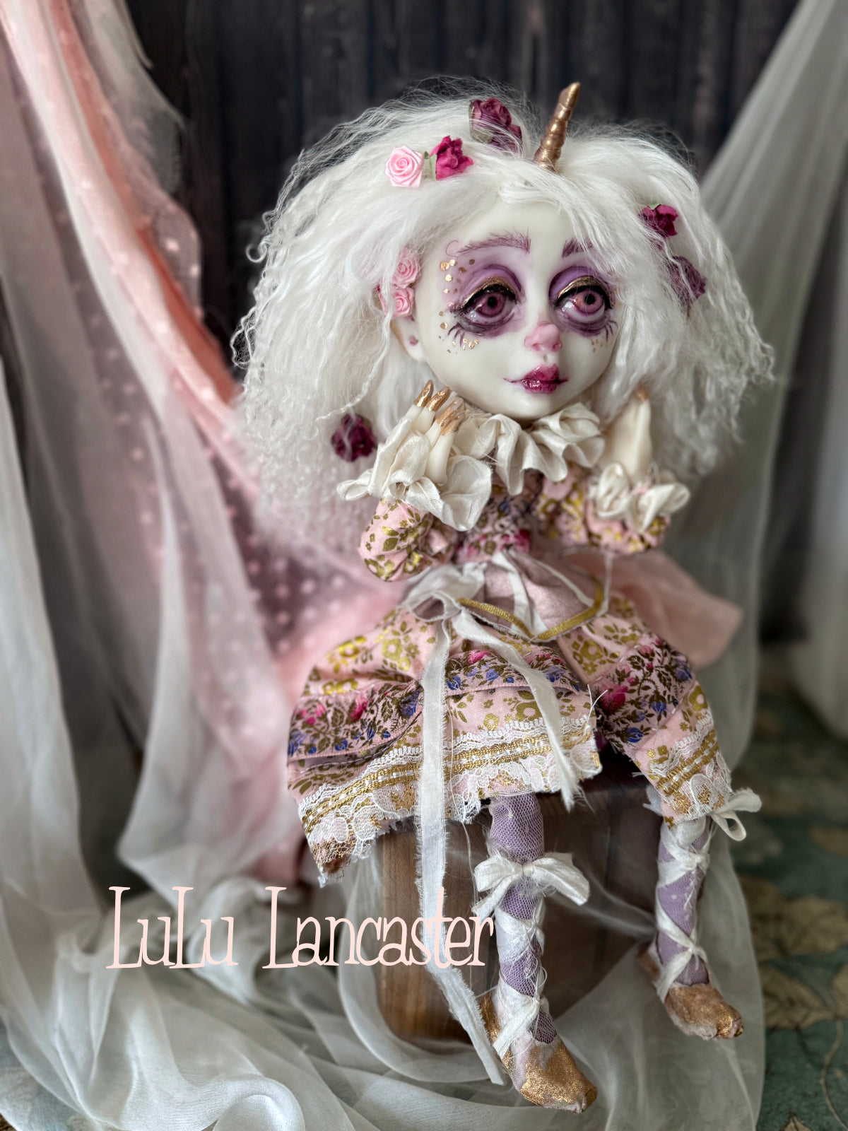 Floravelle the Unicorn Sitter Original LuLu Lancaster Art Doll