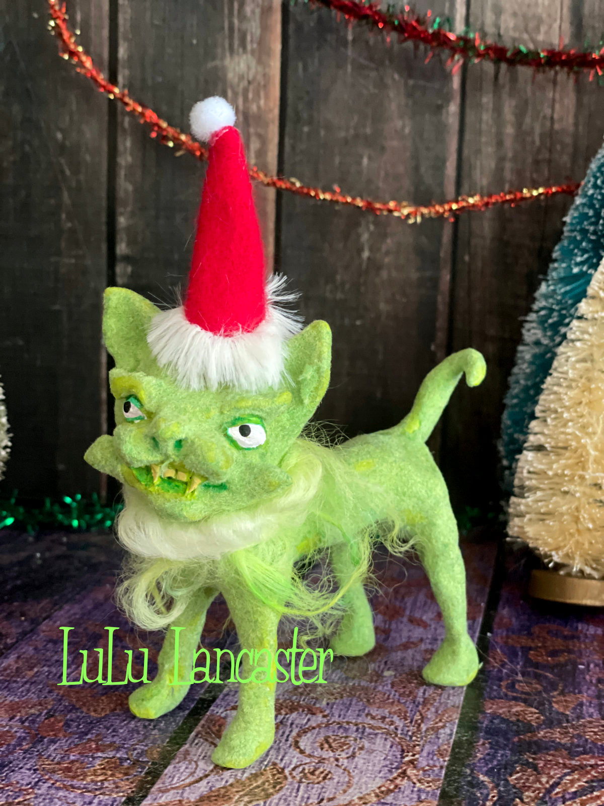 GrinchyKitten 1 Christmas winter Original LuLu Lancaster Art Doll
