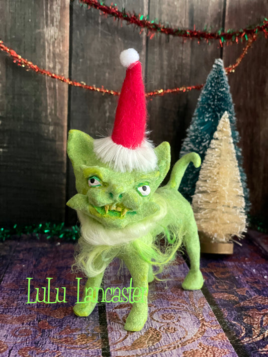 GrinchyKitten 1 Christmas winter Original LuLu Lancaster Art Doll