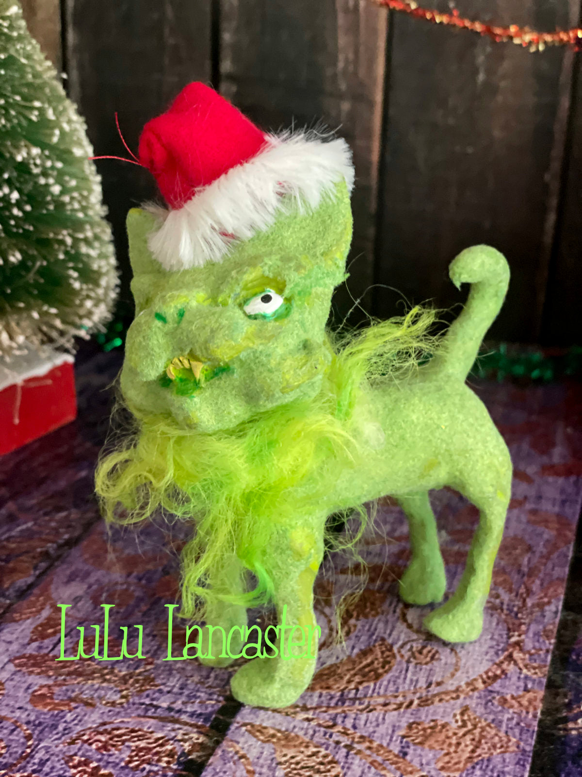 GrinchyKitten 2 Christmas winter Original LuLu Lancaster Art Doll