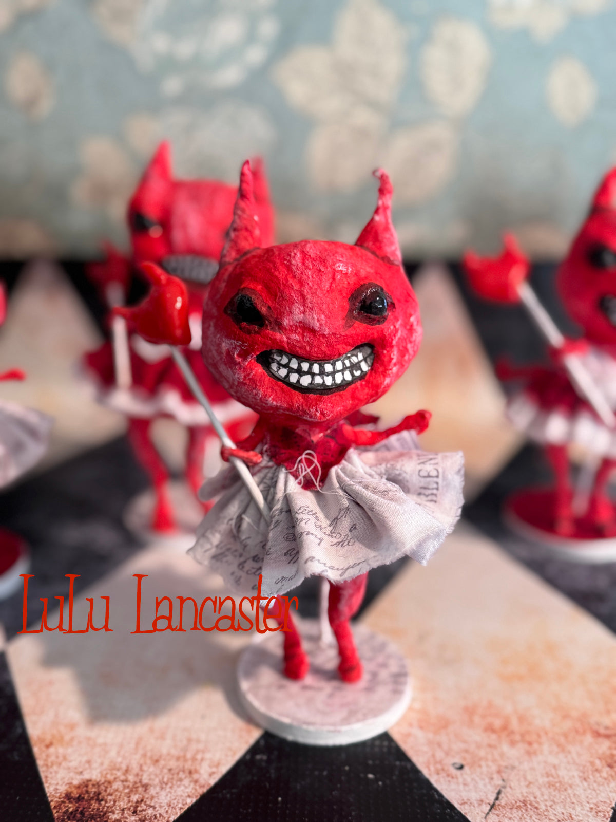 Cotton Headed I will Have you! Spun Cotton Mini Valentines Valloween Original LuLu Lancaster Art Doll