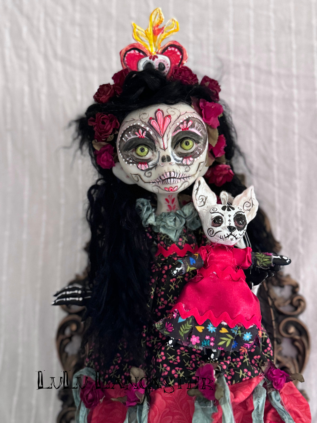 Mamá chihuahua muerta Day of the dead Original LuLu Lancaster Art Doll