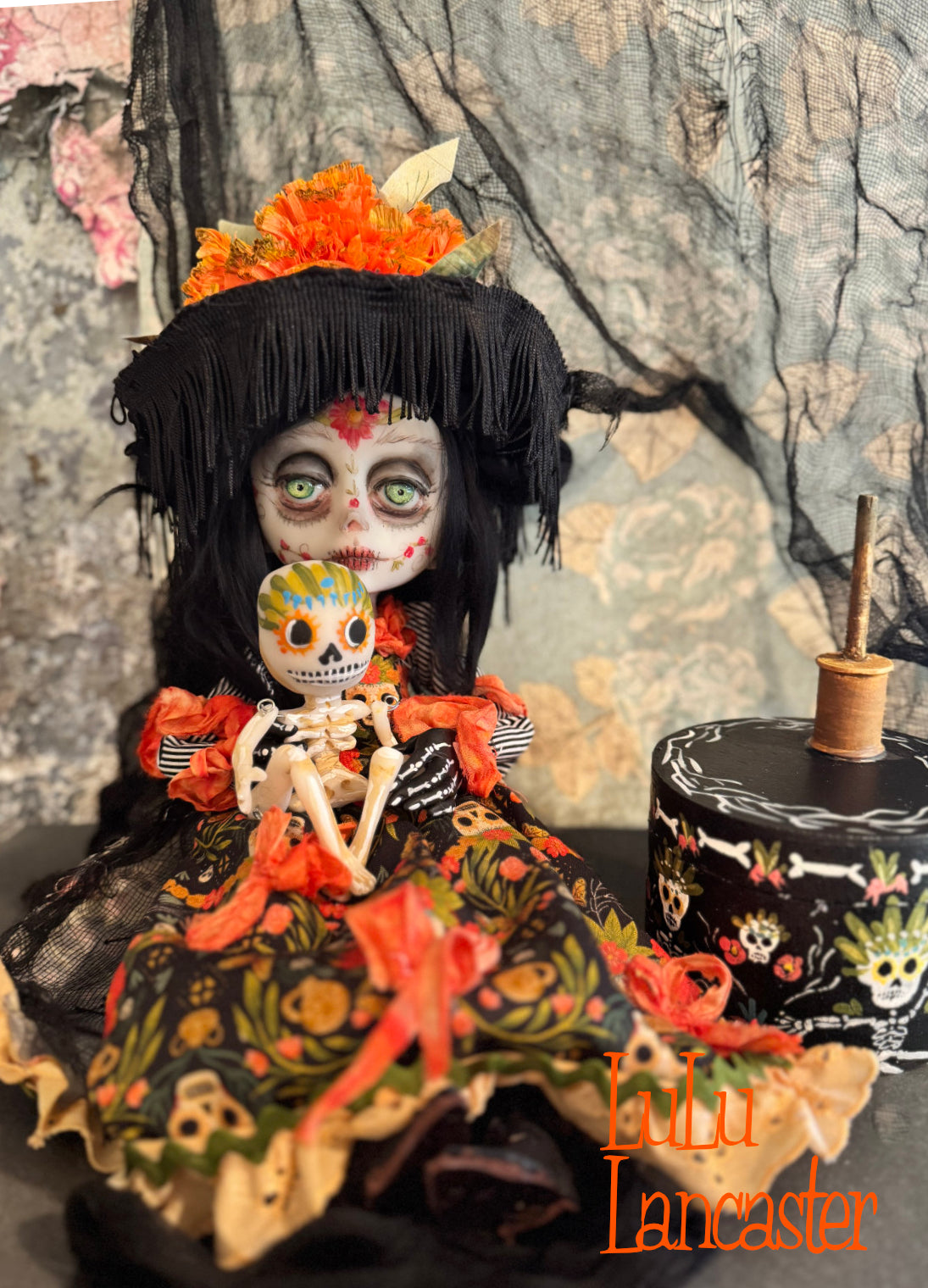 Maravilla Catrina Skelton Dance ~ Original Lulu Lancaster Art Doll