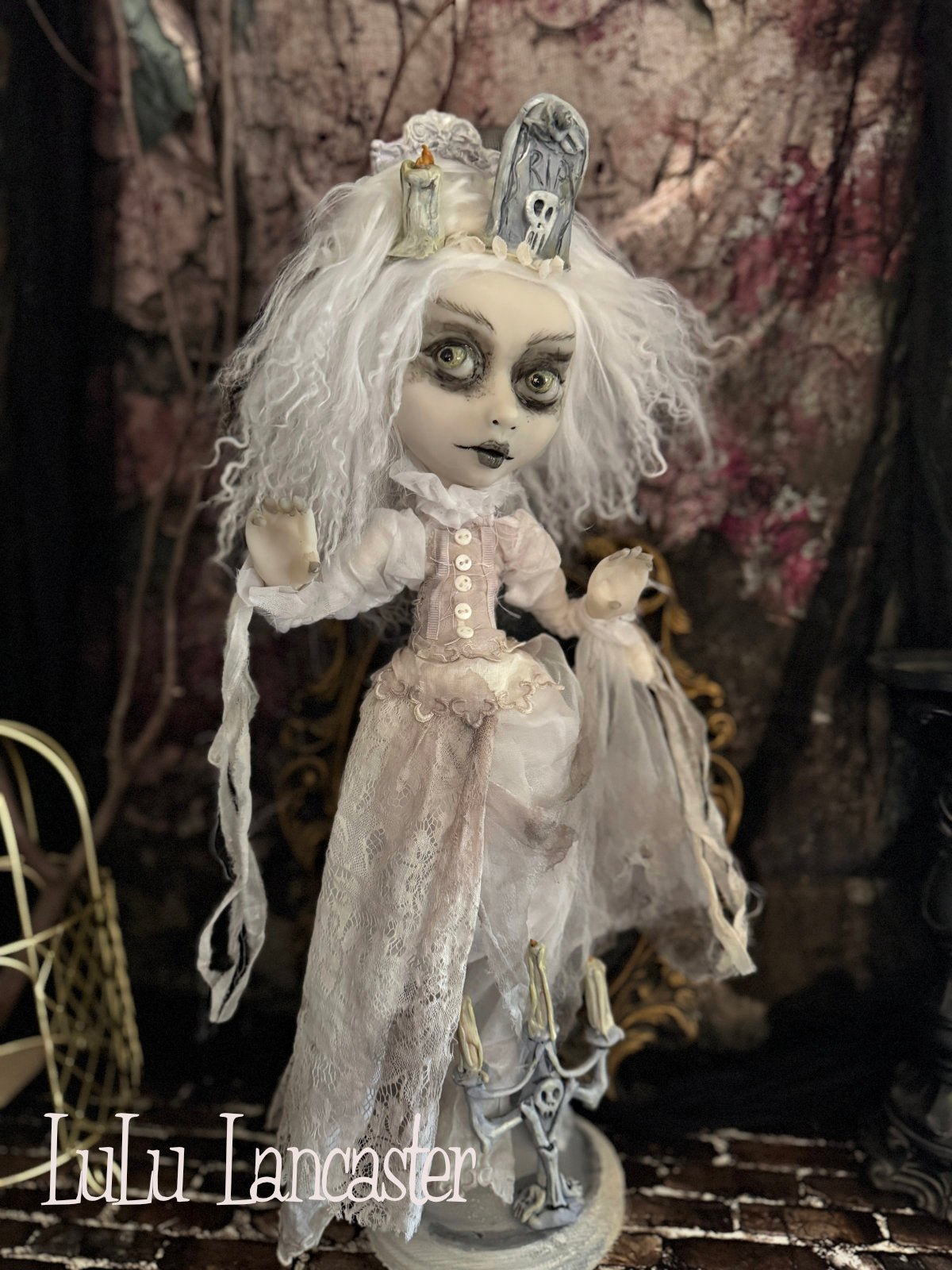 Tombstone Tilly the Ghost Halloween ~Original LuLu Lancaster Art Doll