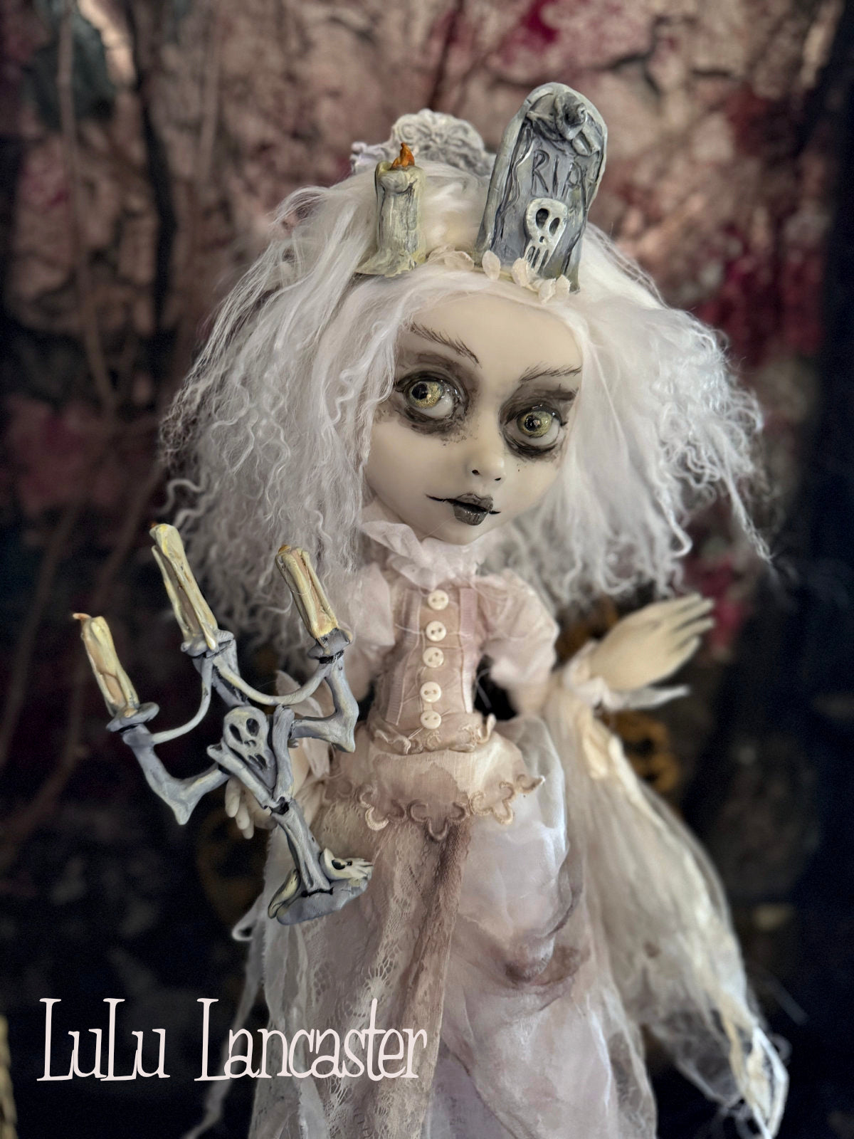 Tombstone Tilly the Ghost Halloween ~Original LuLu Lancaster Art Doll