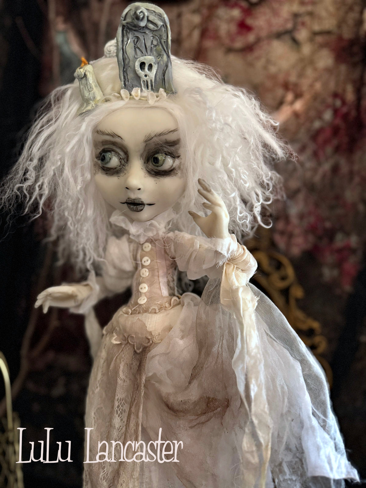 Tombstone Tilly the Ghost Halloween ~Original LuLu Lancaster Art Doll