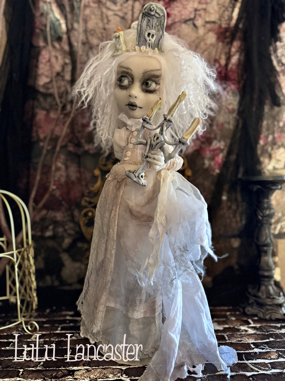 Tombstone Tilly the Ghost Halloween ~Original LuLu Lancaster Art Doll
