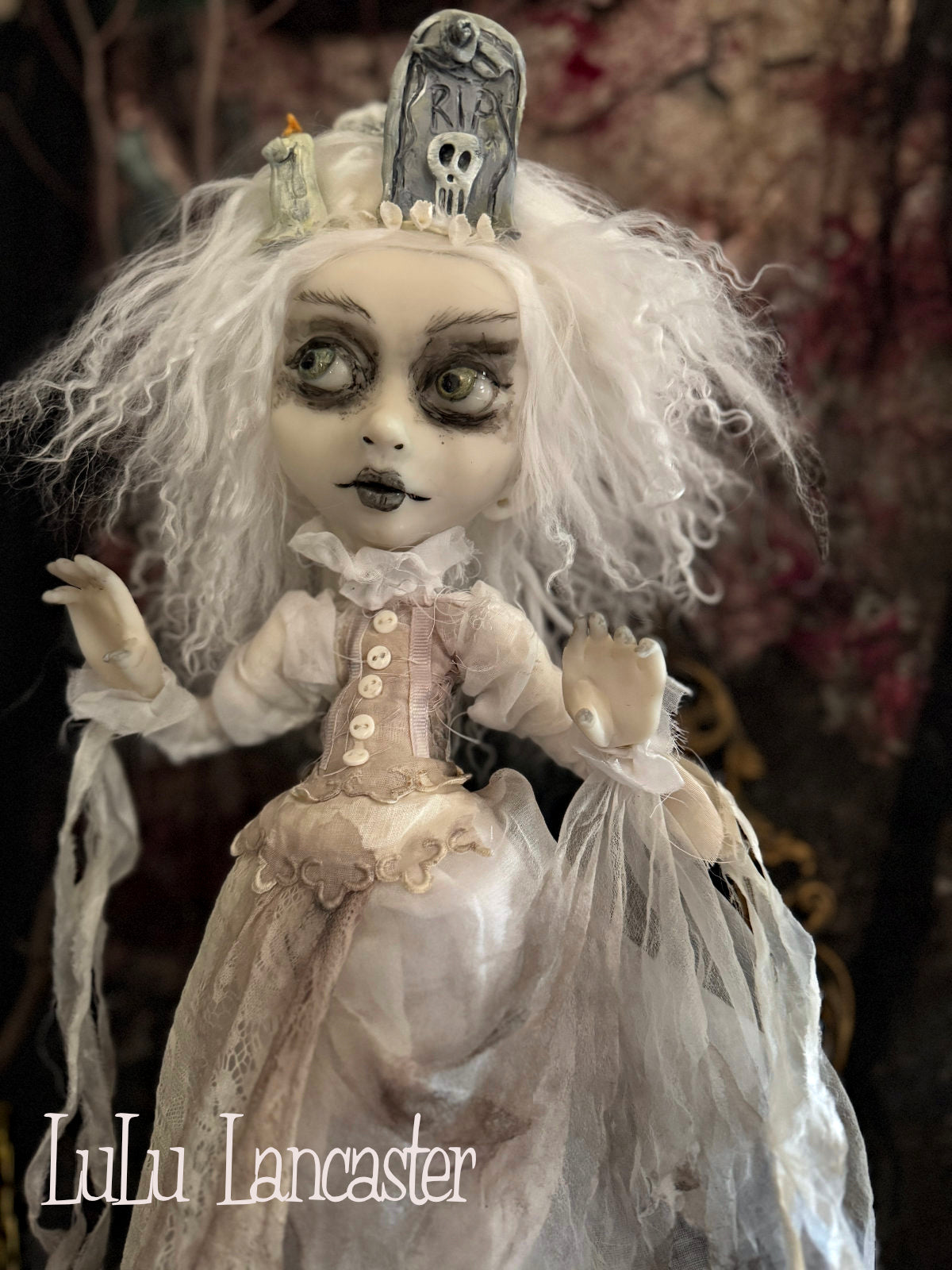 Tombstone Tilly the Ghost Halloween ~Original LuLu Lancaster Art Doll