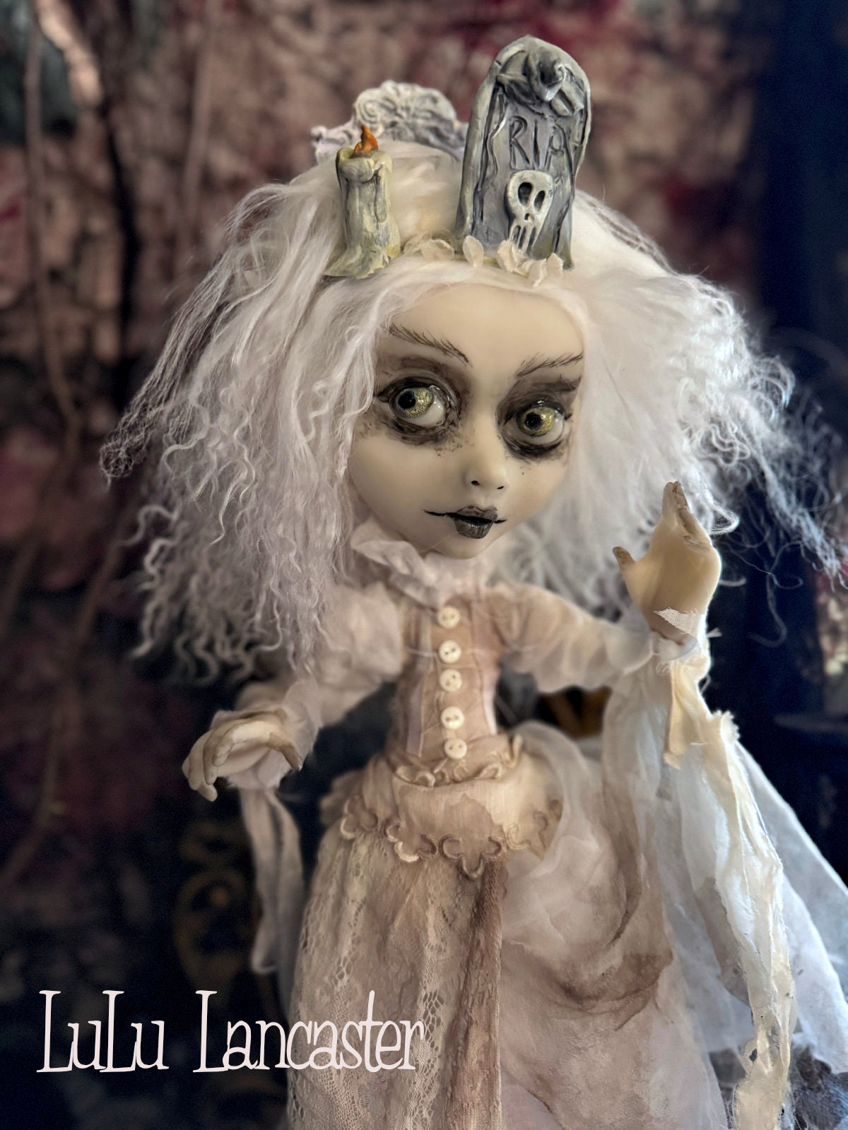 Tombstone Tilly the Ghost Halloween ~Original LuLu Lancaster Art Doll