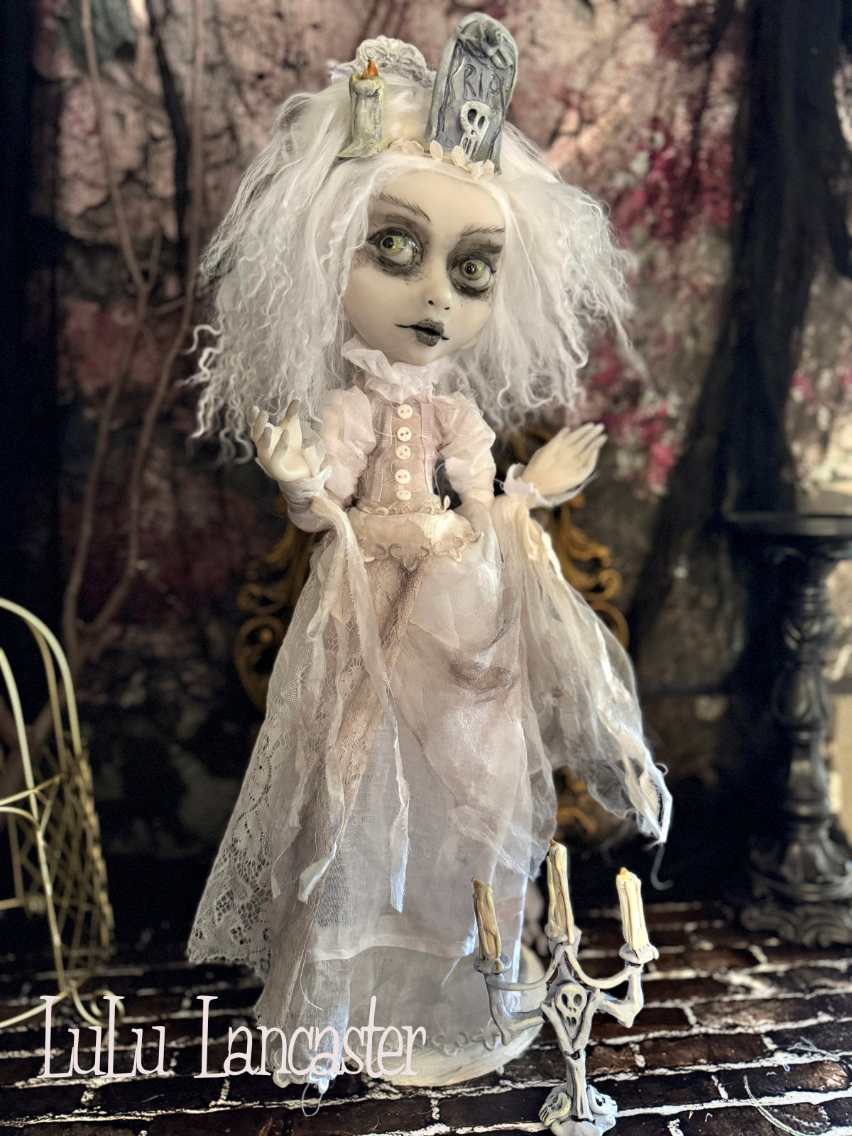 Tombstone Tilly the Ghost Halloween ~Original LuLu Lancaster Art Doll