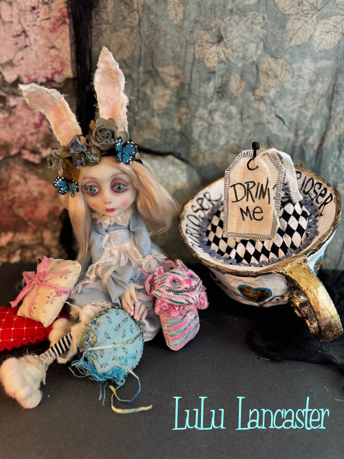 Alice Wonderland Teacup Sitting ~ original Lulu Lancaster Art Doll