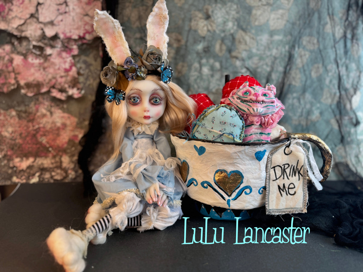 Alice Wonderland Teacup Sitting ~ original Lulu Lancaster Art Doll