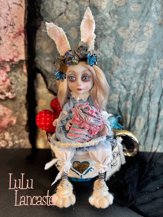 Alice Wonderland Teacup Sitting ~ original Lulu Lancaster Art Doll