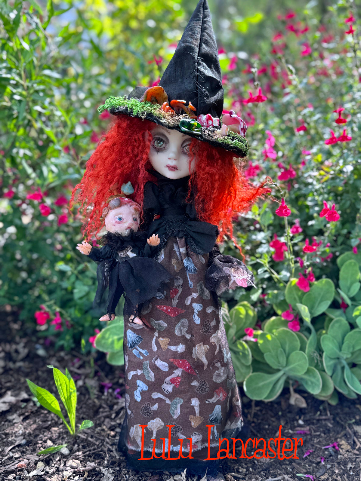 Amalia the Mushroom Garden Witch Original LuLu Lancaster Art Doll
