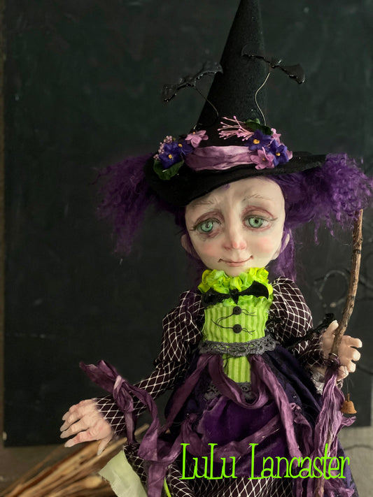 Batty Bonnie the Wickety witch Original LuLu Lancaster Halloween Art Doll