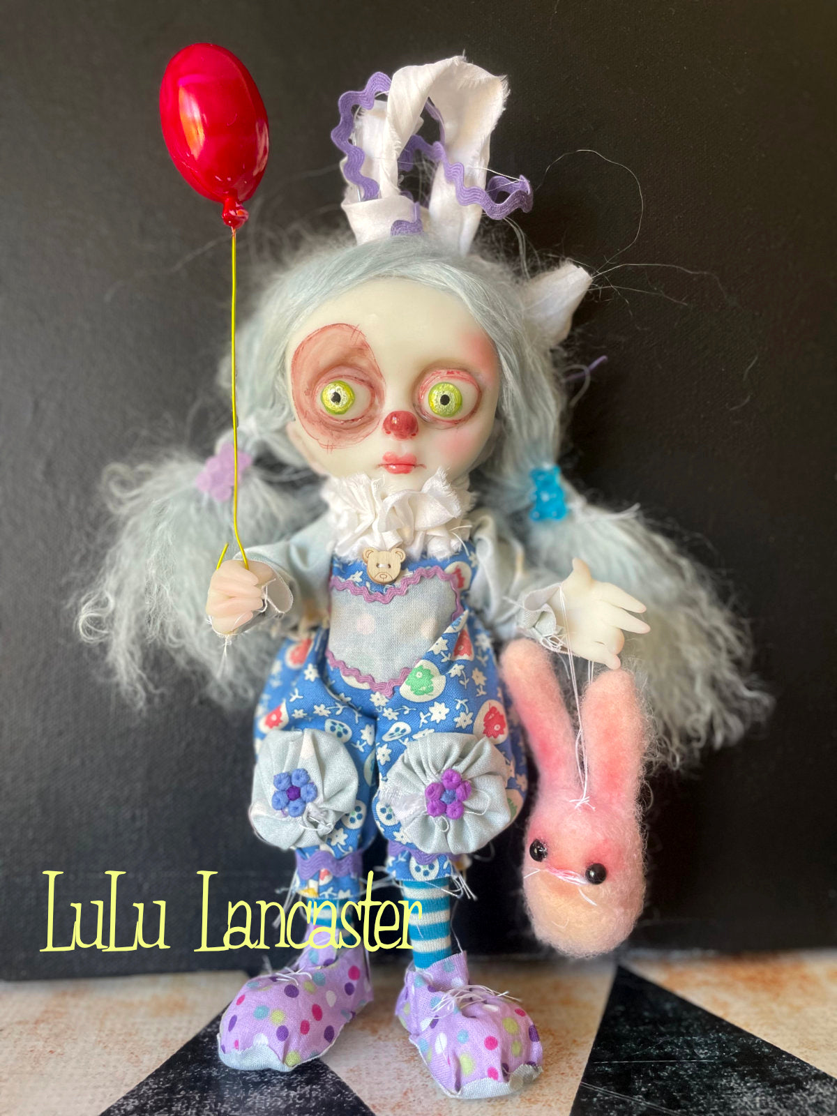 Berry Swirl clown Mini hanging Original LuLu Lancaster Art Doll