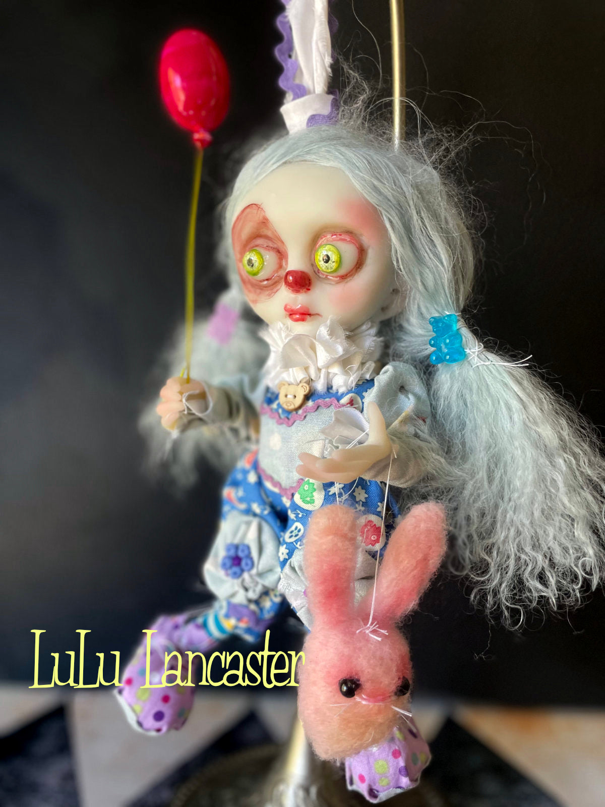 Berry Swirl clown Mini hanging Original LuLu Lancaster Art Doll