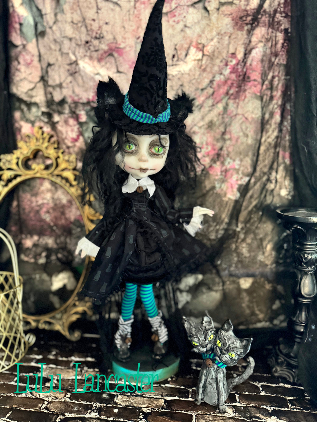 Charmora the Cat Halloween Witch Goth~Original LuLu Lancaster Art Doll