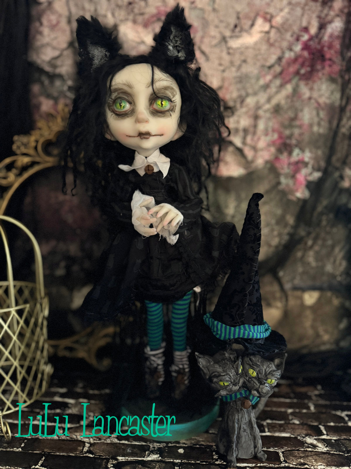 Charmora the Cat Halloween Witch Goth~Original LuLu Lancaster Art Doll