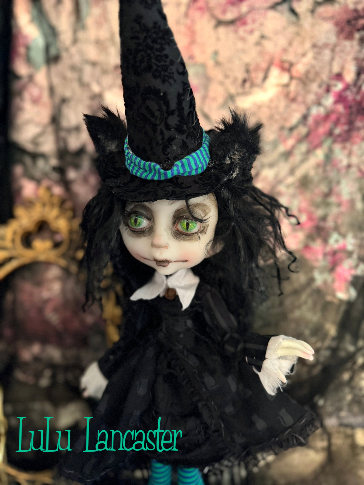 Charmora the Cat Halloween Witch Goth~Original LuLu Lancaster Art Doll