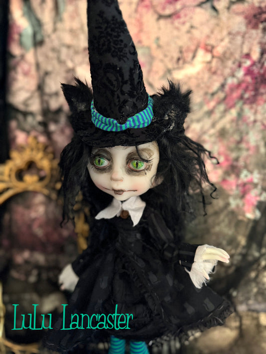 Charmora the Cat Halloween Witch Goth~Original LuLu Lancaster Art Doll