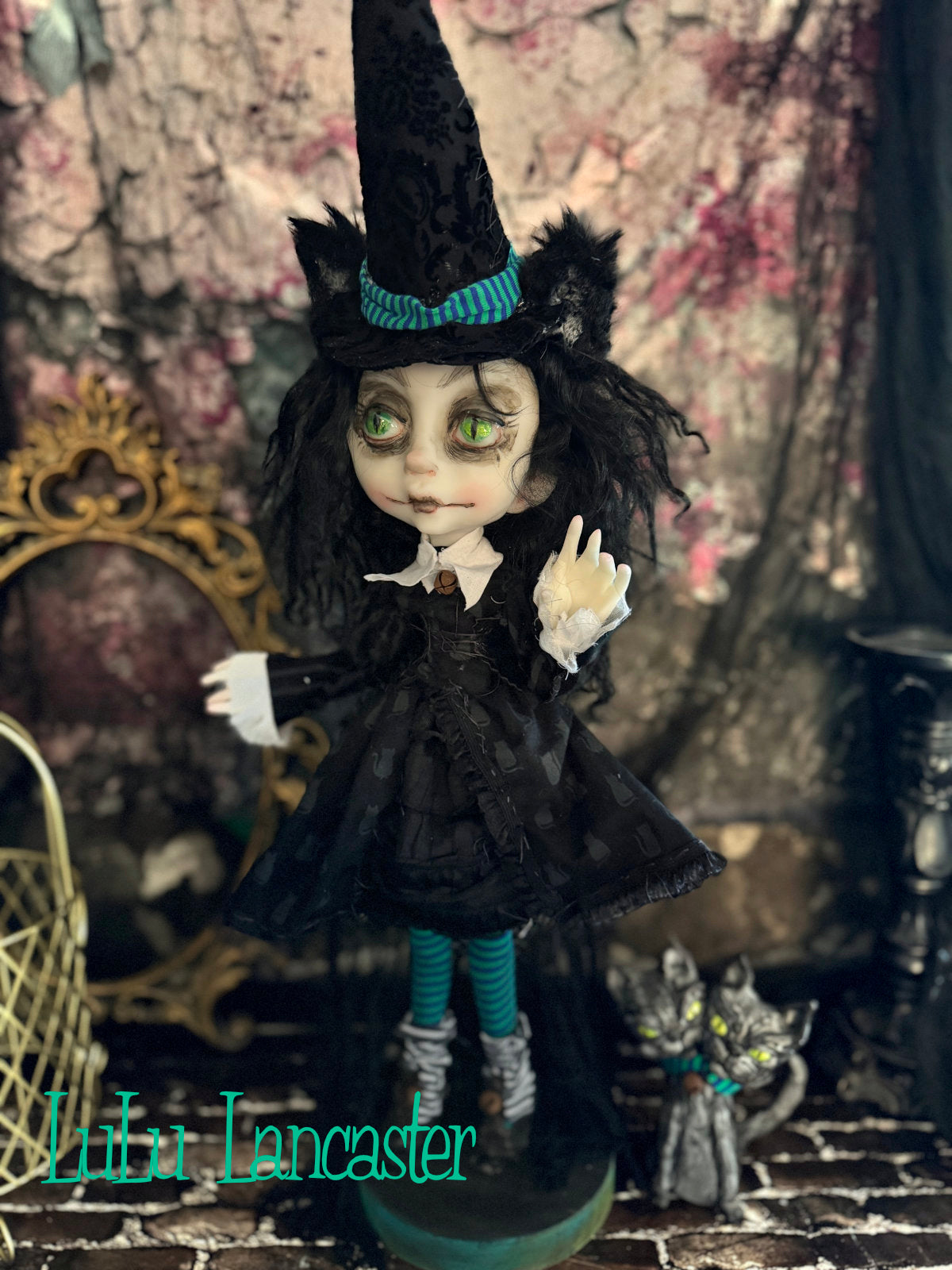 Charmora the Cat Halloween Witch Goth~Original LuLu Lancaster Art Doll
