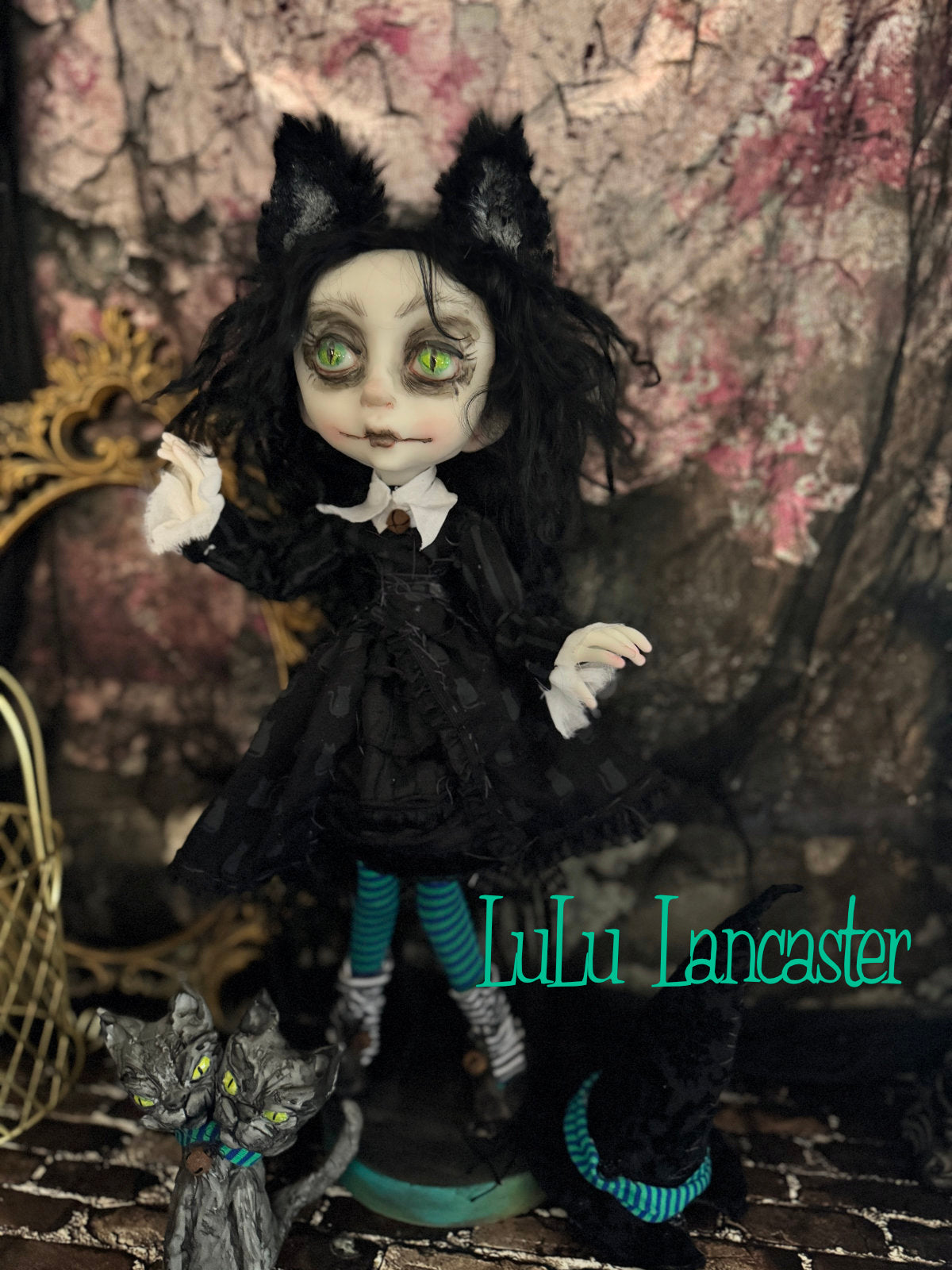 Charmora the Cat Halloween Witch Goth~Original LuLu Lancaster Art Doll