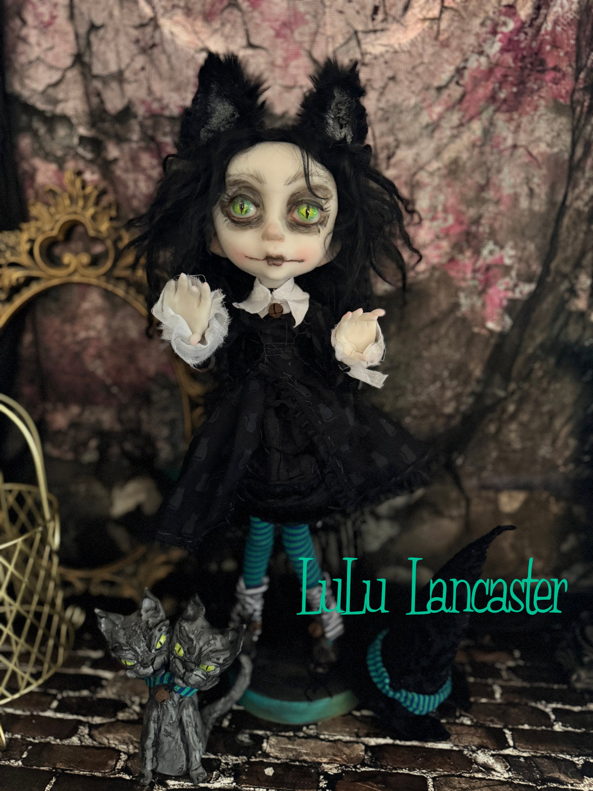 Charmora the Cat Halloween Witch Goth~Original LuLu Lancaster Art Doll