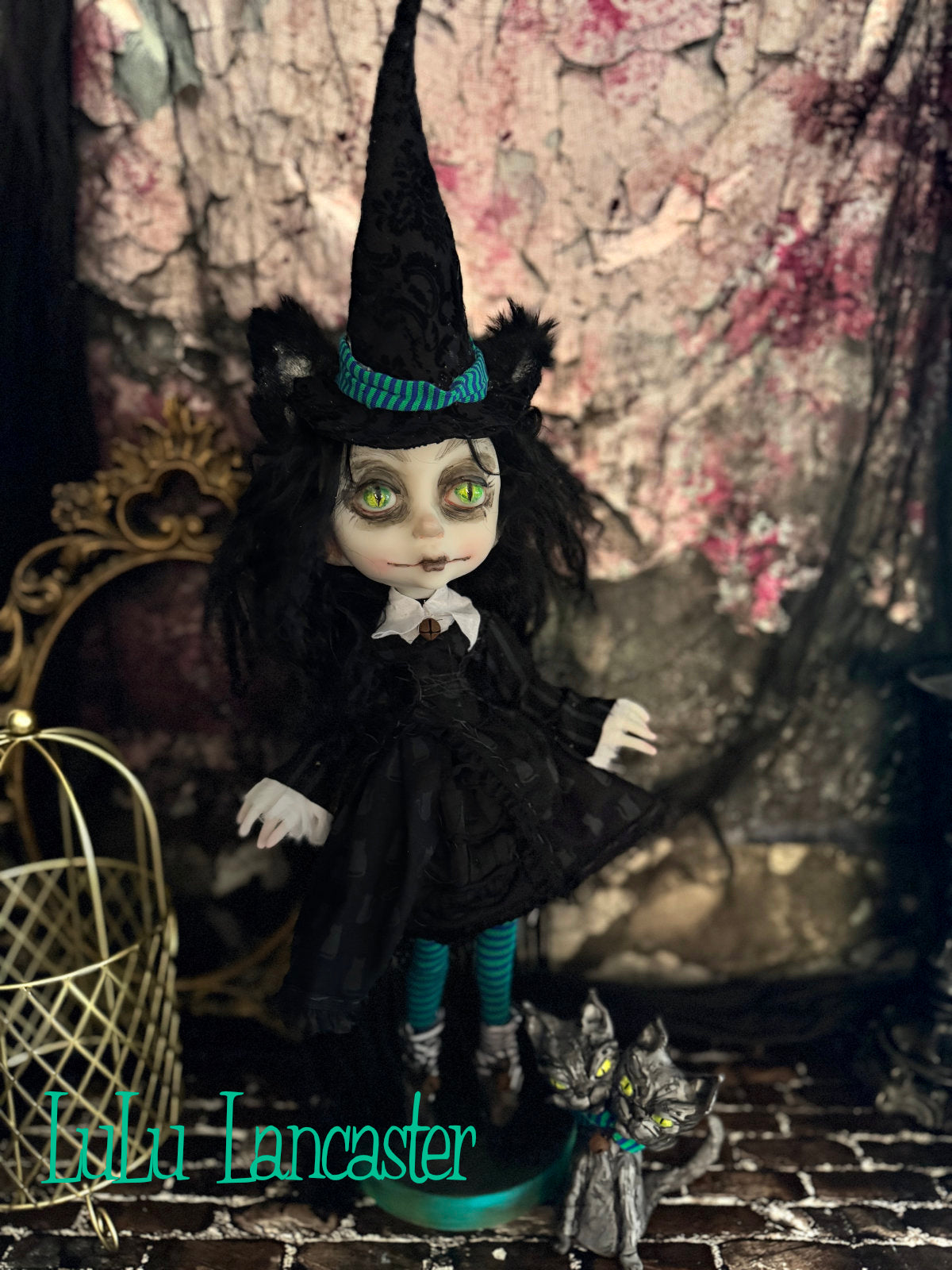 Charmora the Cat Halloween Witch Goth~Original LuLu Lancaster Art Doll