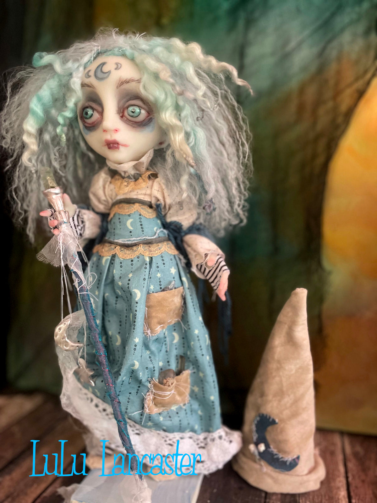 Cian the Witch of the waning crescent Moon Original LuLu Lancaster Art Doll