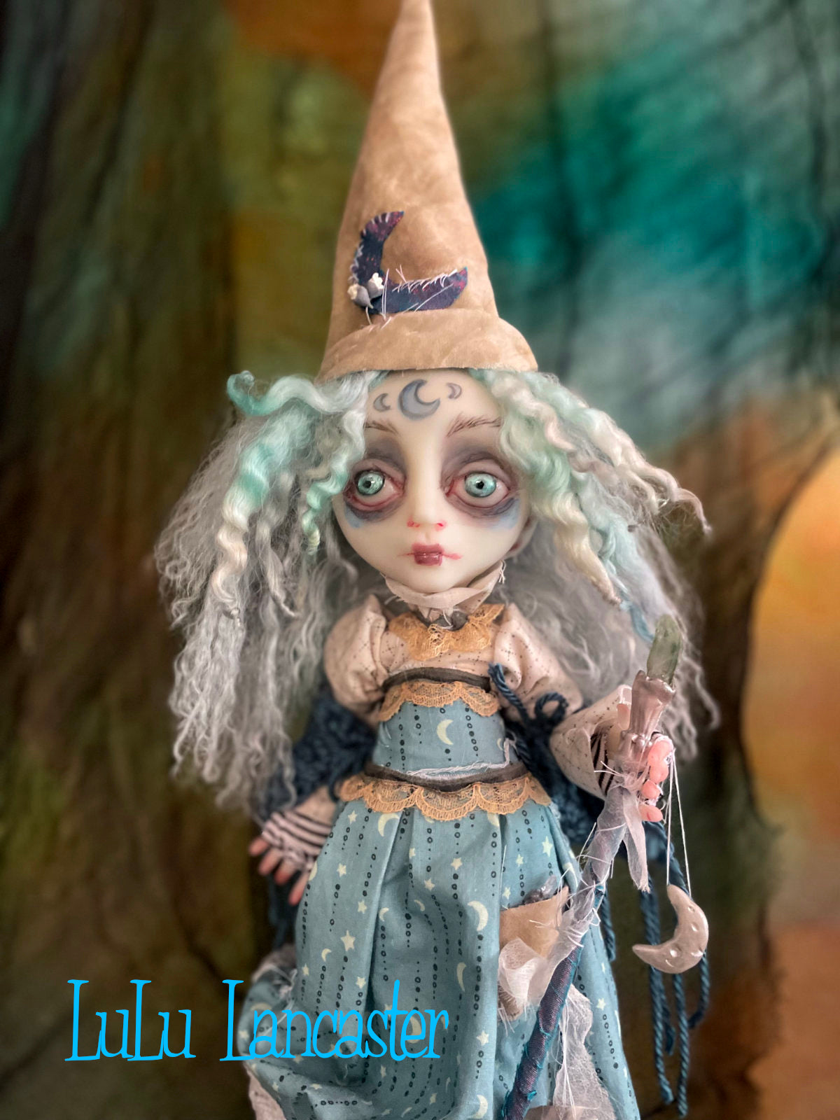 Cian the Witch of the waning crescent Moon Original LuLu Lancaster Art Doll