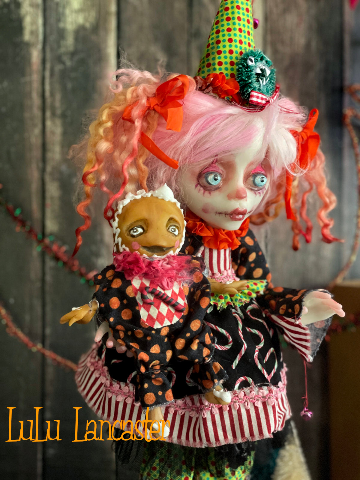 Cotton Jingles and Meg Creepmas clown Christmas winter Original LuLu Lancaster Art Doll